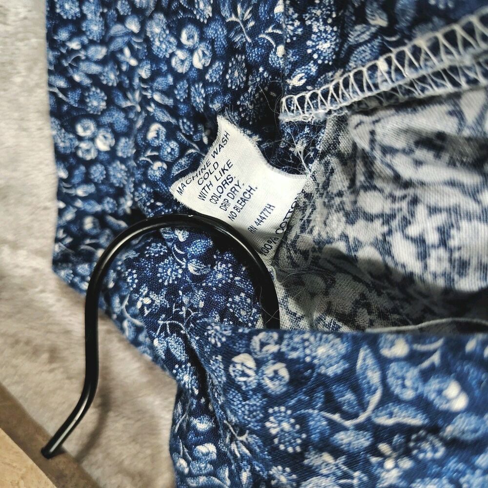 Vtg Mini World Prairie Dress Size 8 Blue Ditsy Floral Ruffle Lace Cottage Utah - Picture 8 of 11